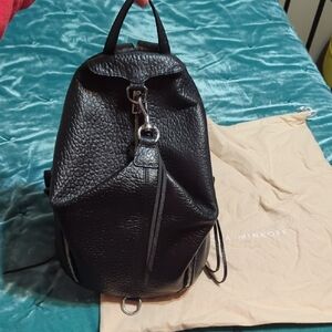 Rebecca Minkoff Textured Black Backpack with Silver Accents. This Is large size.